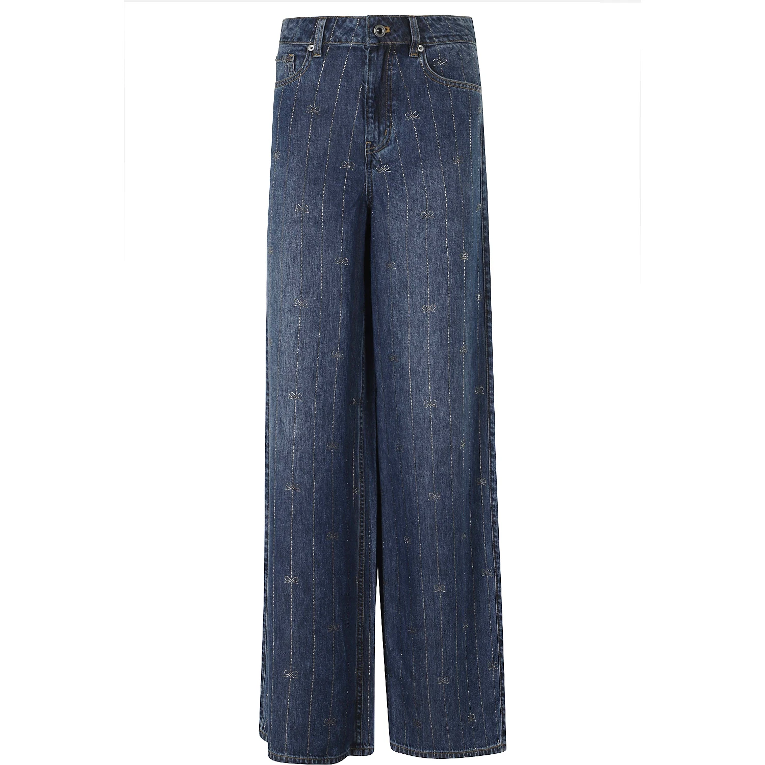 RHINESTONE STRIPE DENIM JEANS