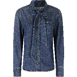 DENIM TIE NECK SHIRT