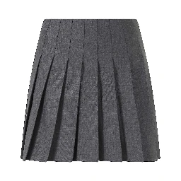GREY PLEATED MINI SKIRT