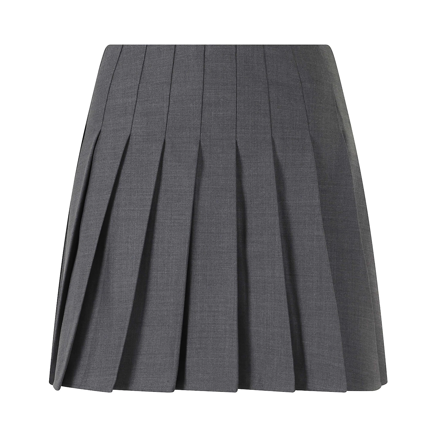 GREY PLEATED MINI SKIRT