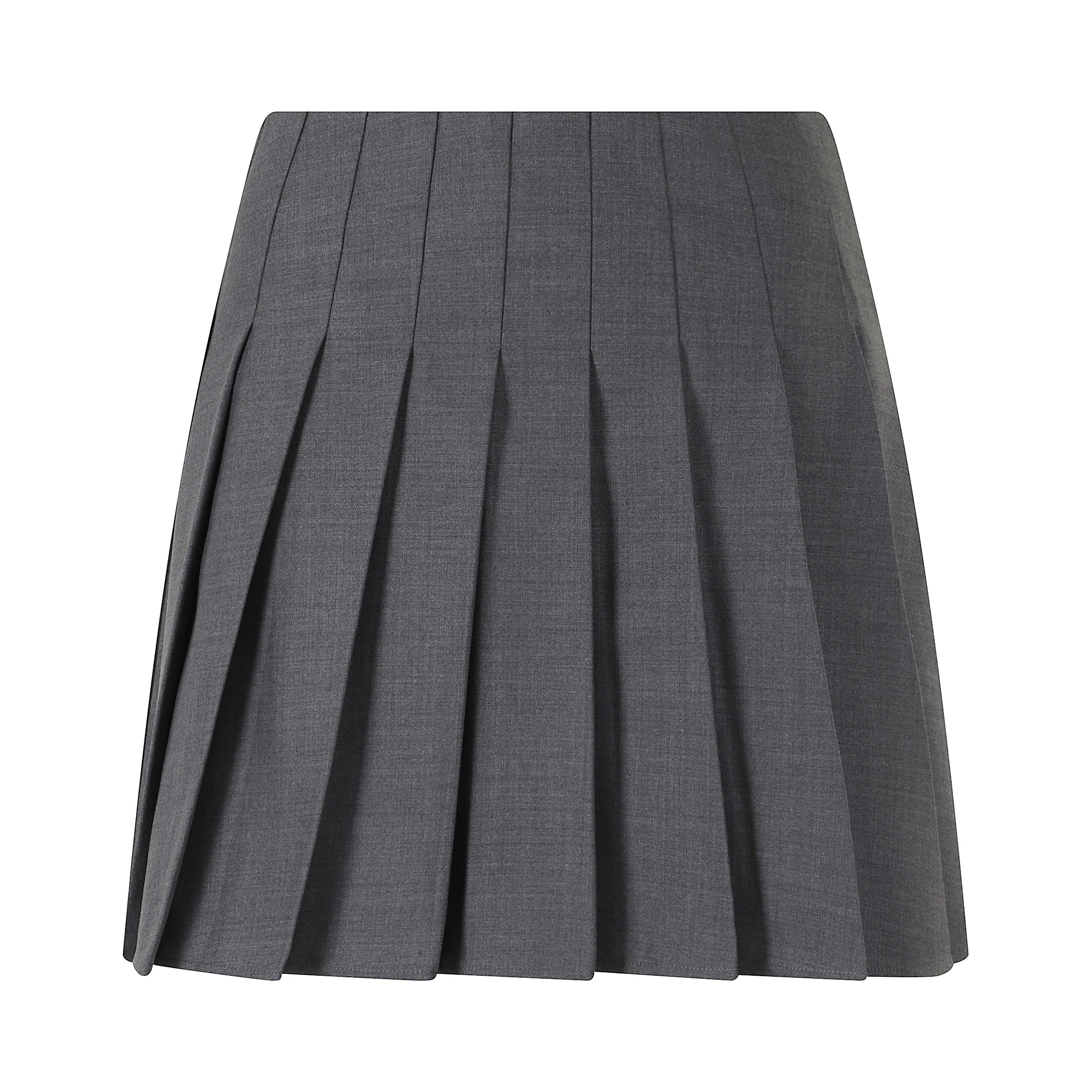 GREY PLEATED MINI SKIRT