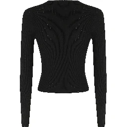 LS V-NECK POINTELLE CARDIGAN W ZIP