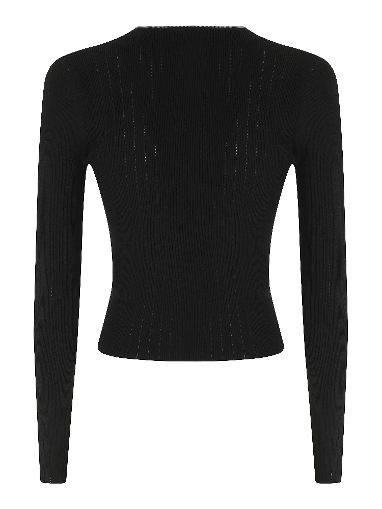 LS V-NECK POINTELLE CARDIGAN W ZIP alternative