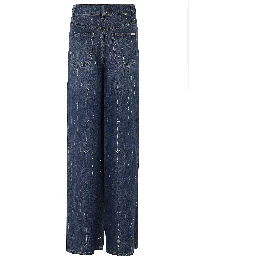 RHINESTONE STRIPE DENIM JEANS