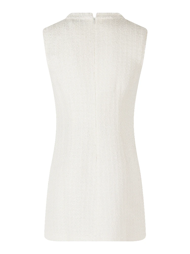 CREAM SLEEVELESS BOUCLE MINI DRESS alternative