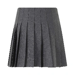 GREY PLEATED MINI SKIRT