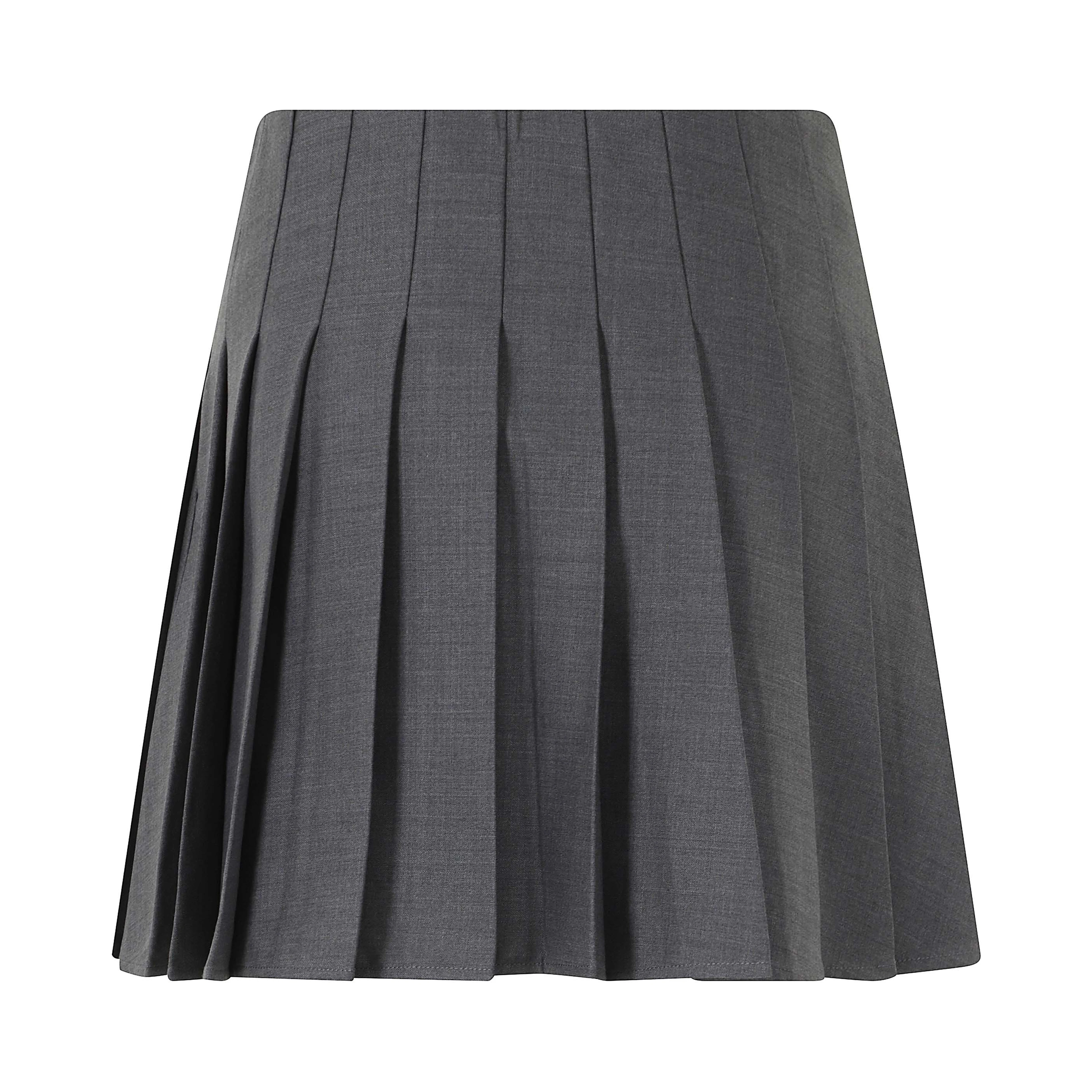 GREY PLEATED MINI SKIRT