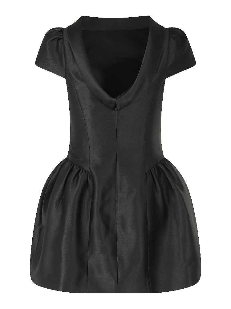 BLACK TAFFETA COLLARED MINI DRESS alternative
