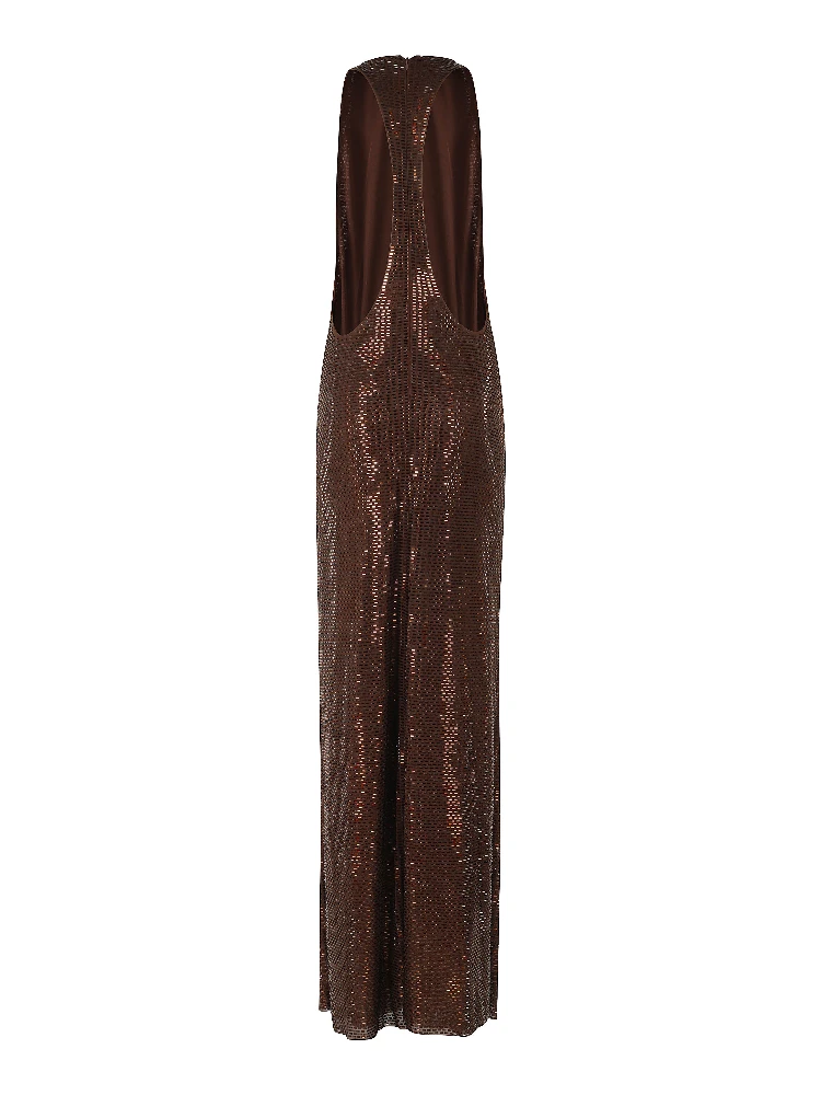 BROWN RHINESTONE RACER BACK MAXI DRESS alternative