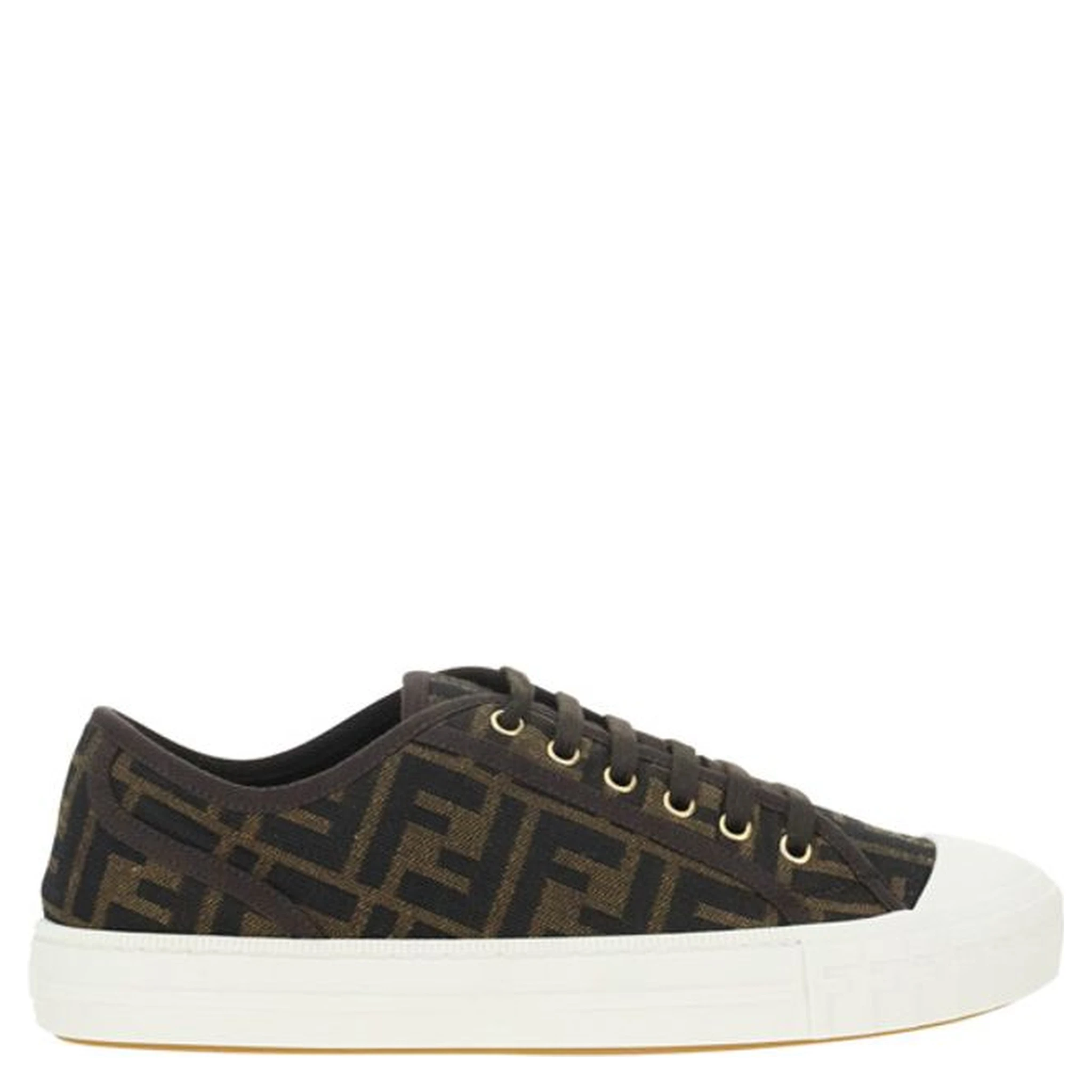 Brown Polyamide Low Top Sneakers
