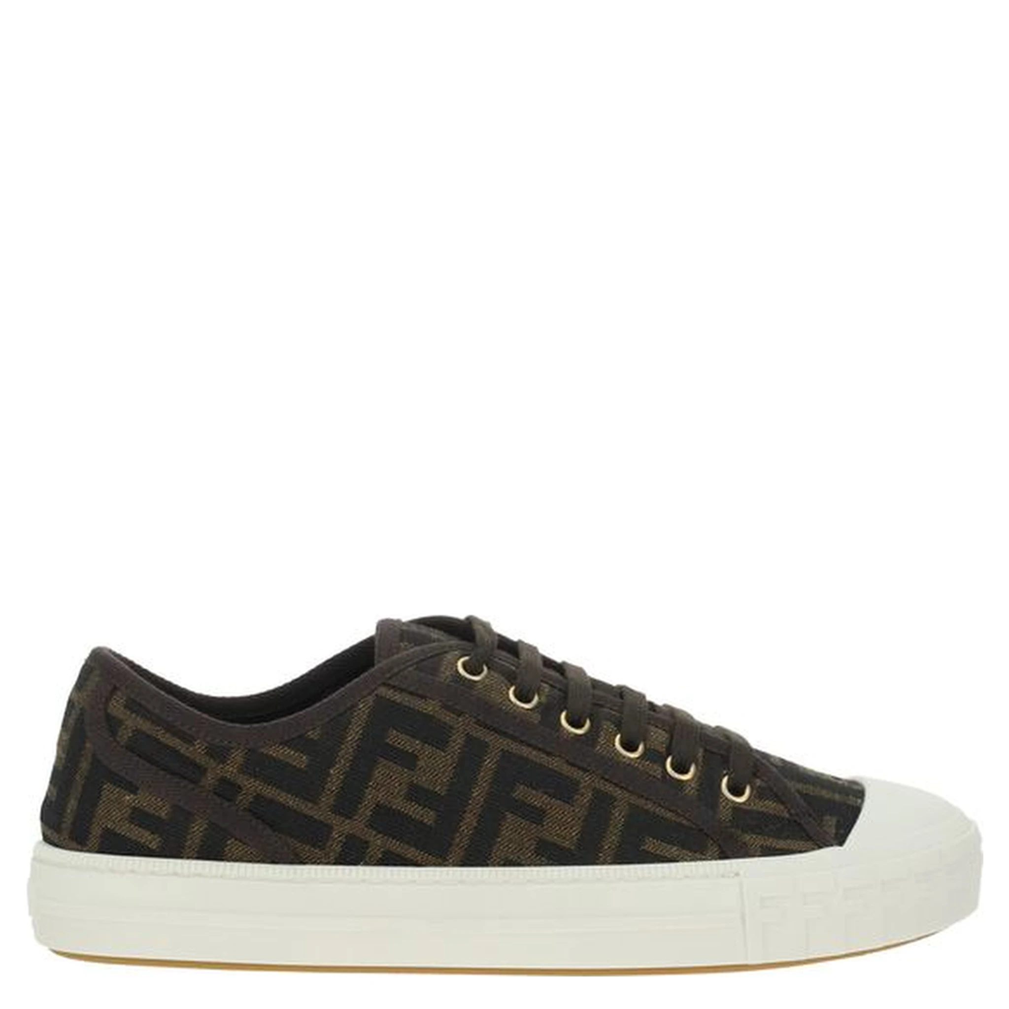 Brown Polyamide Low Top Sneakers