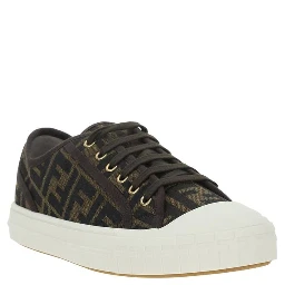 Brown Polyamide Low Top Sneakers