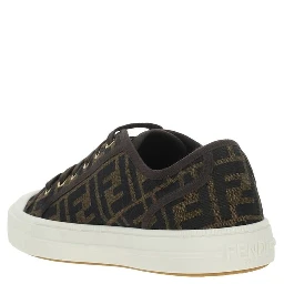 Brown Polyamide Low Top Sneakers