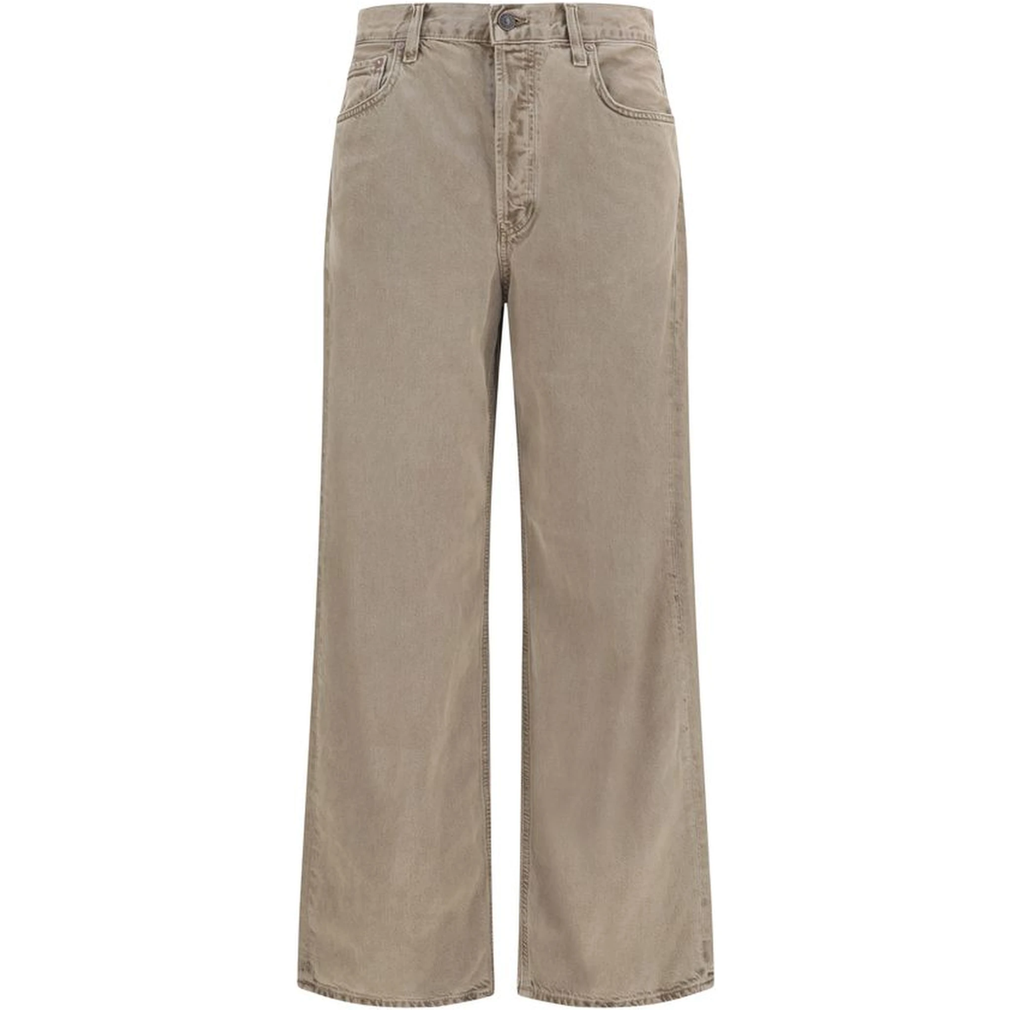 Brown Cotton Casual Pants