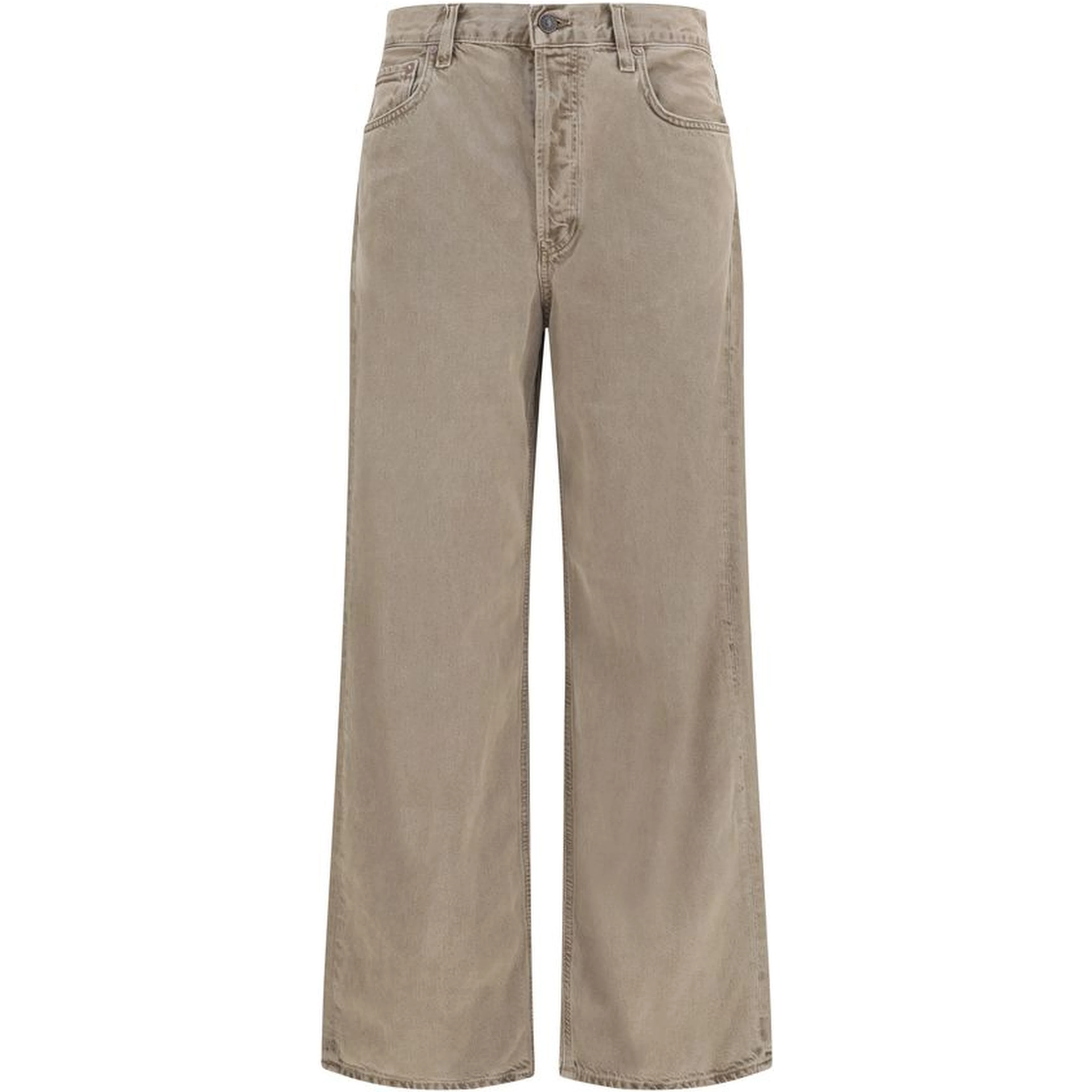 Brown Cotton Casual Pants