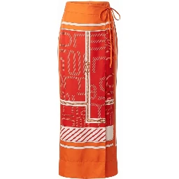 Orange Silk Women's Pant
