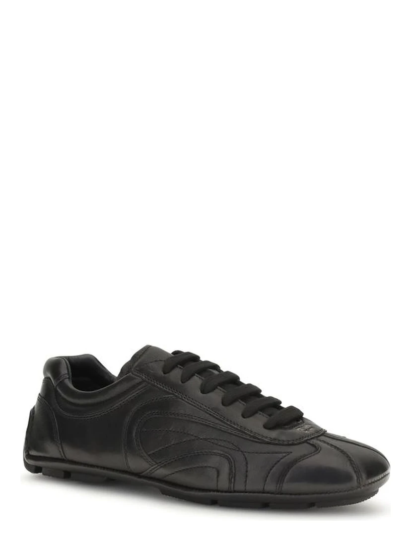 Black Calf Leather Bos Taurus Low Top Sneakers