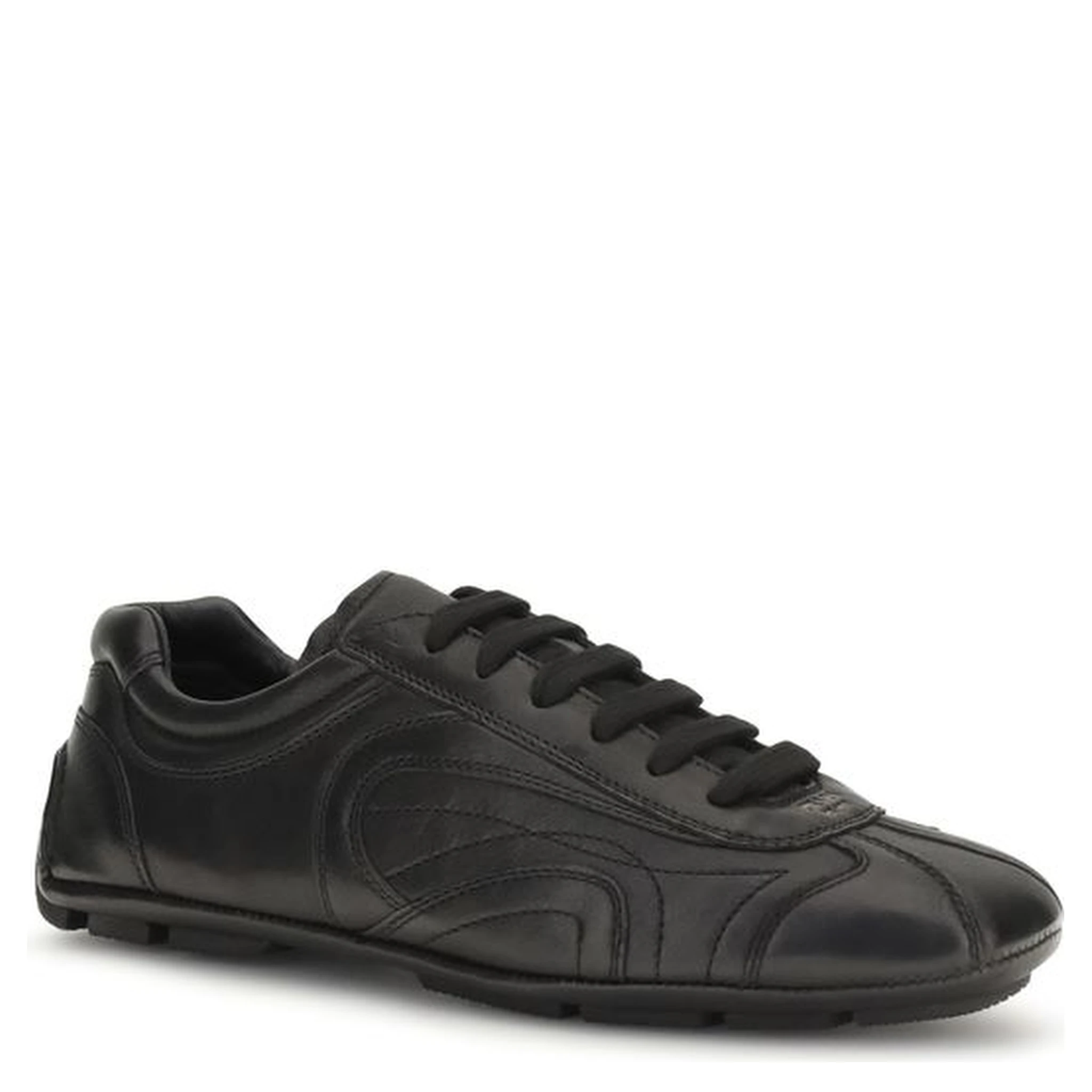 Black Calf Leather Bos Taurus Low Top Sneakers