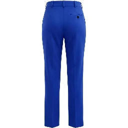 Blue Wool Women Pant