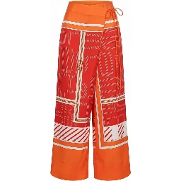 Orange Silk Women's Pant