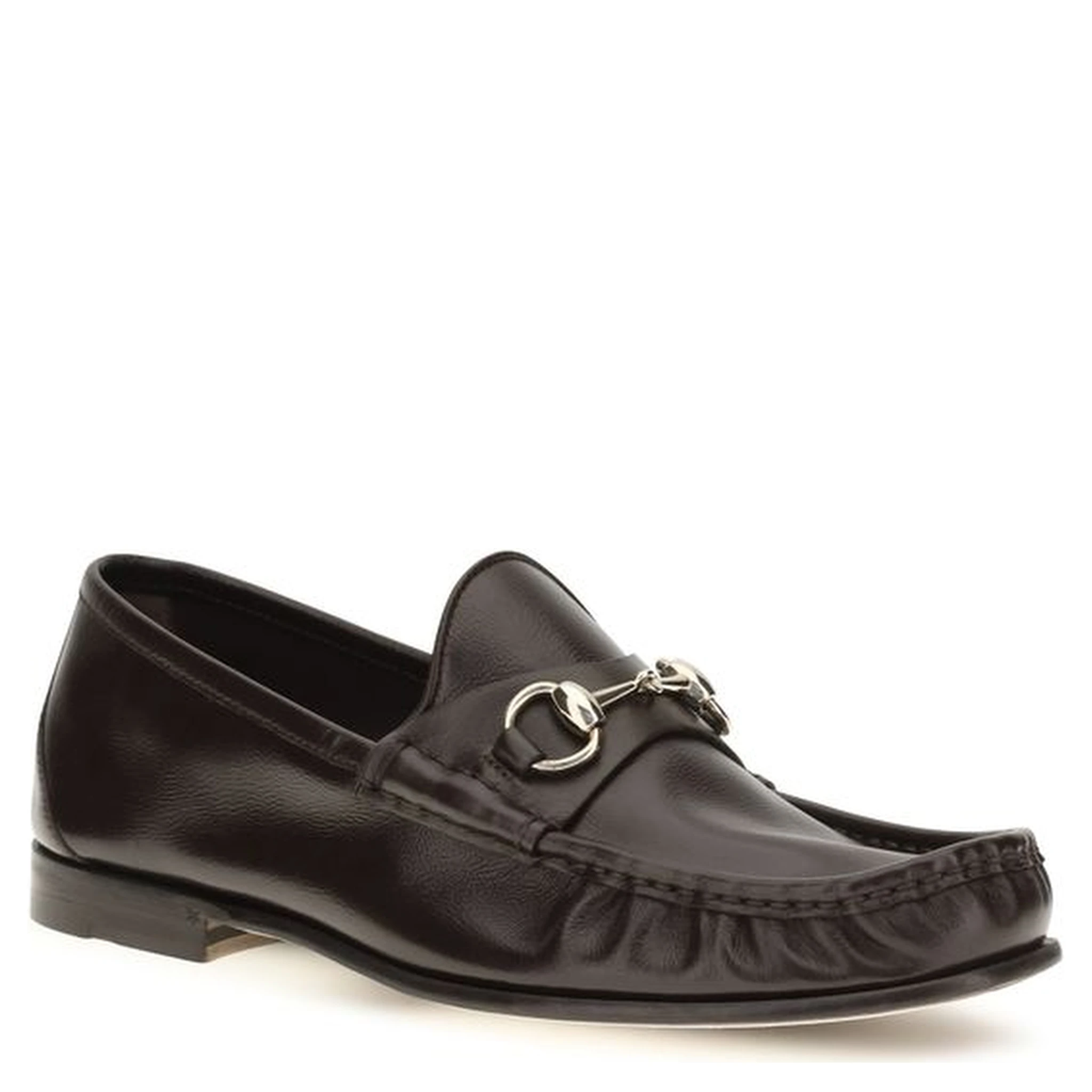 Brown Calf Leather Bos Taurus Slip-On Loafers