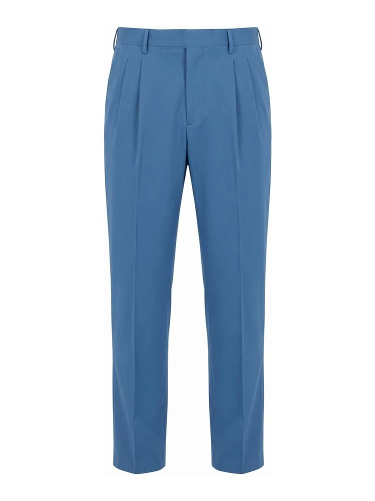 Blue Cotton Men's Pants