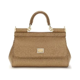 Beige Calf Leather Bos Taurus Handbag