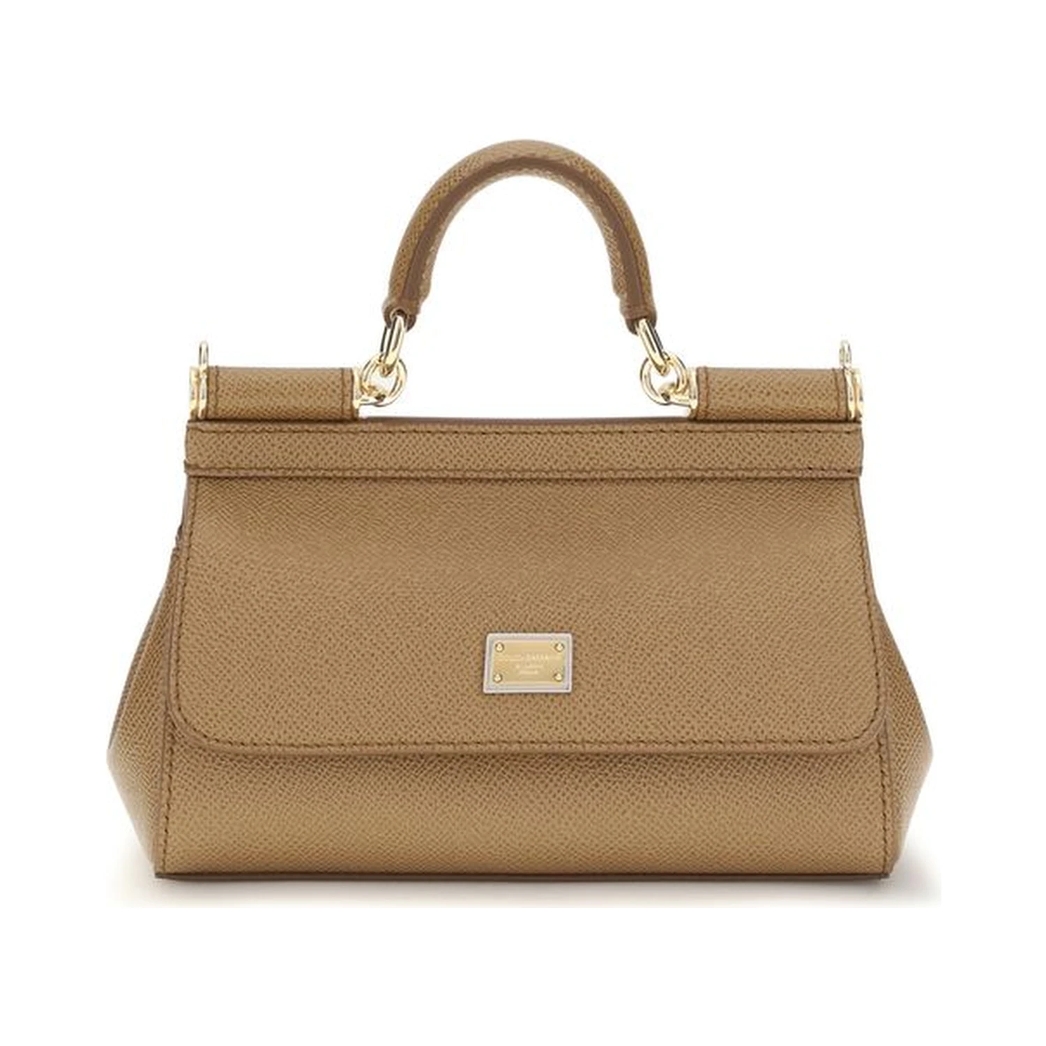 Beige Calf Leather Bos Taurus Handbag