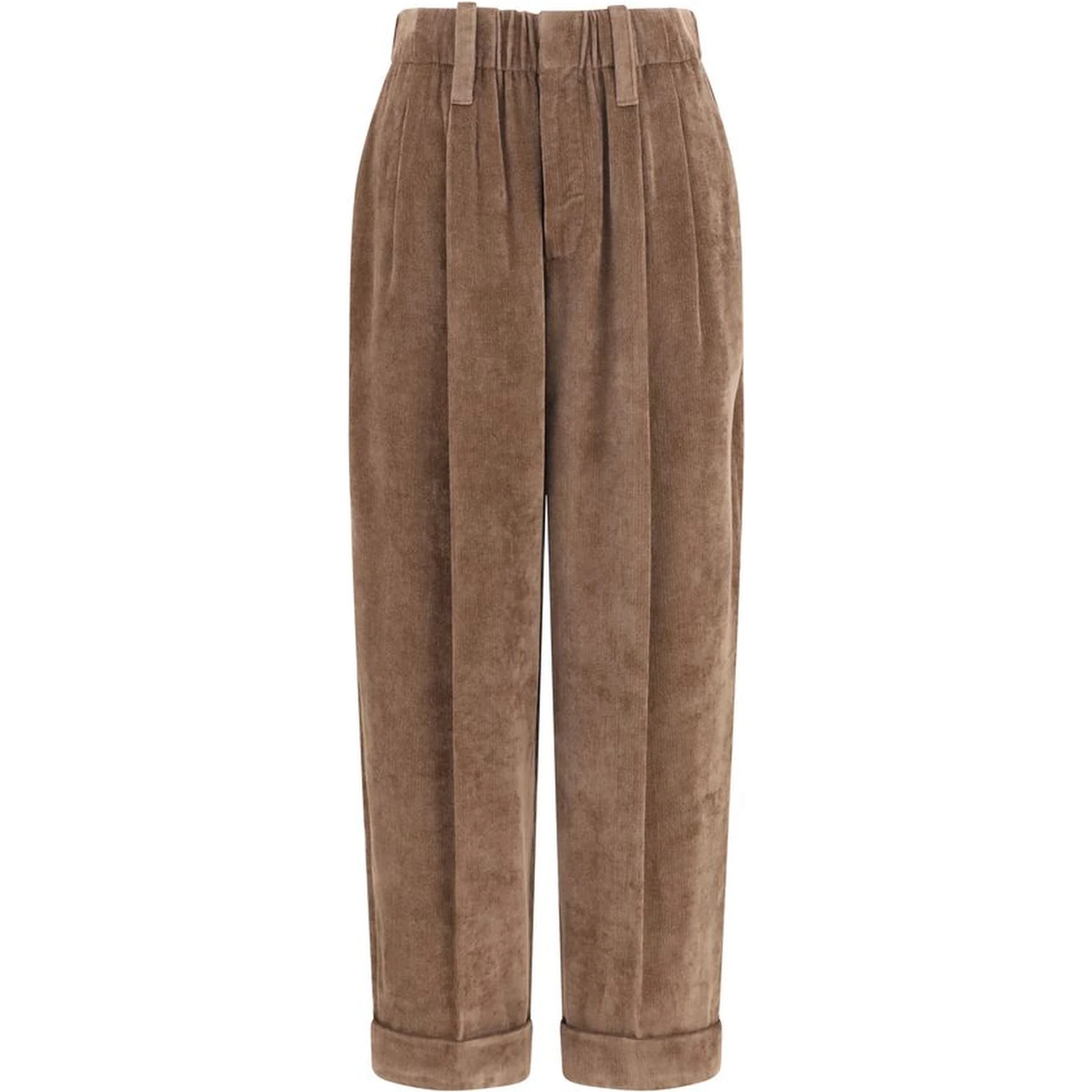 Brown Viscose Casual Pants