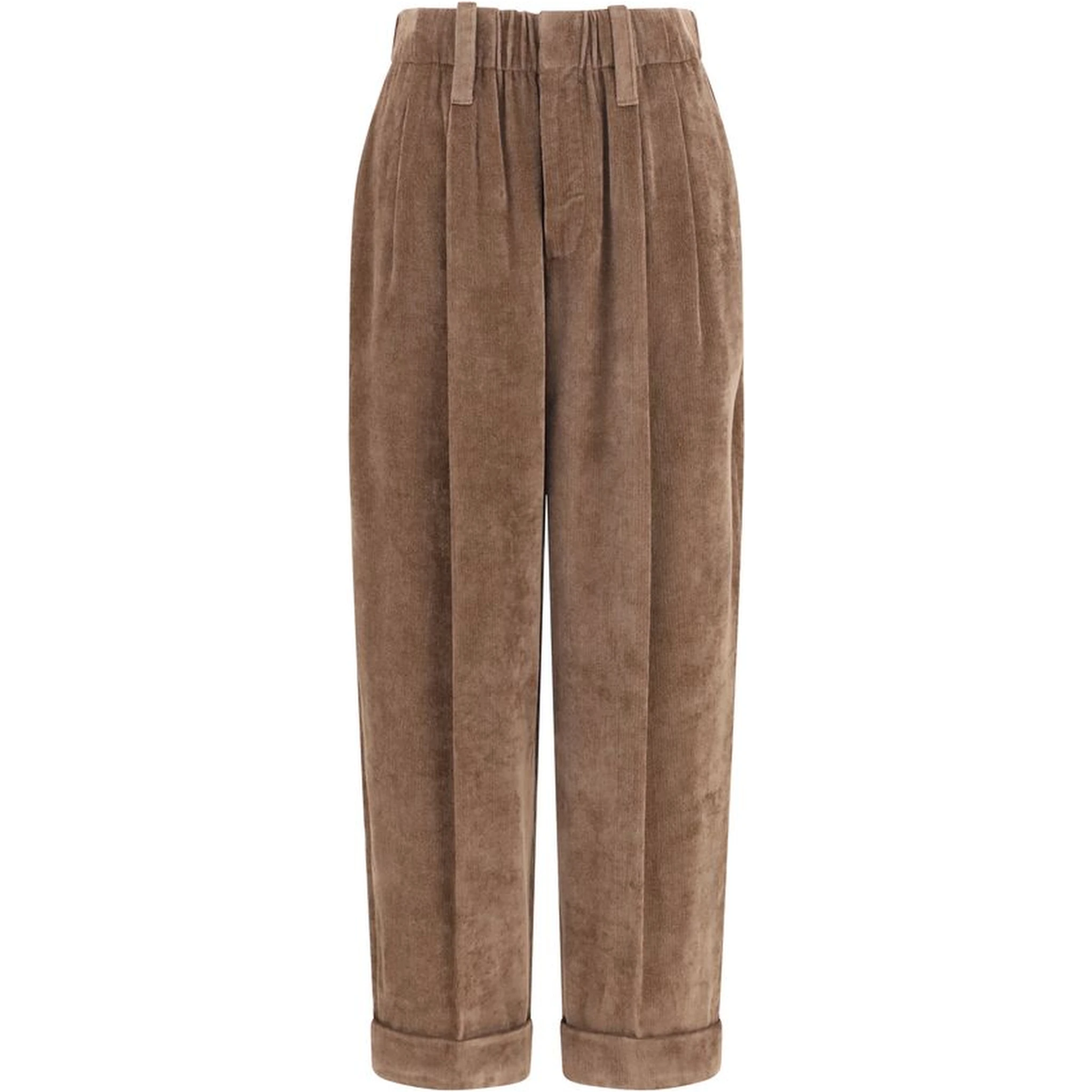 Brown Viscose Casual Pants