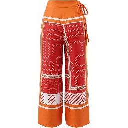 Orange Silk Women's Pant