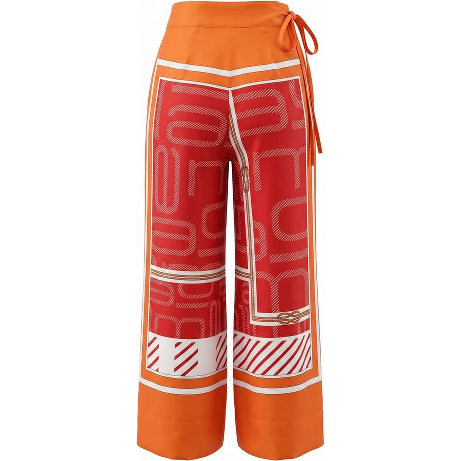 Orange Silk Women's Pant
