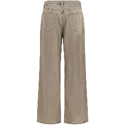 Brown Cotton Casual Pants