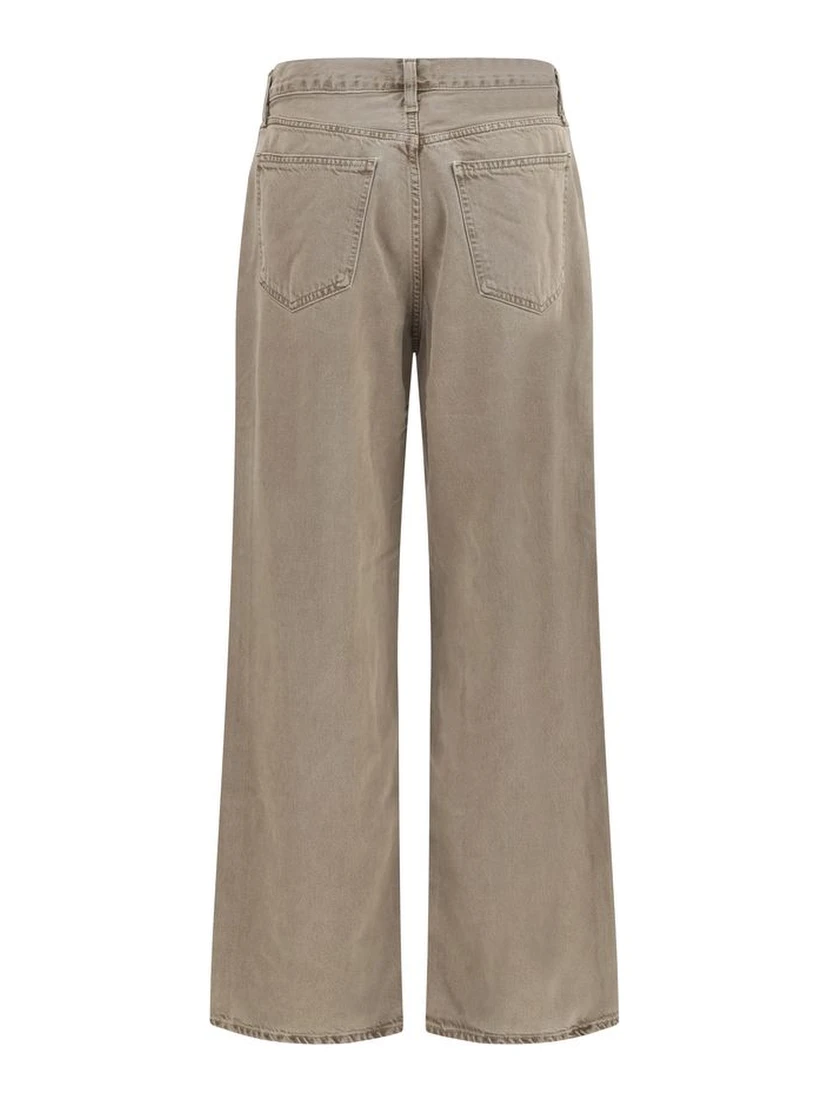 Brown Cotton Casual Pants