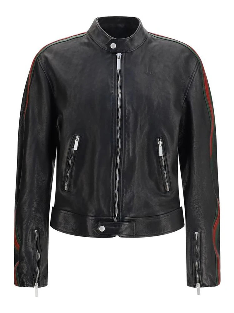 Black Buffalo Leather Bomber