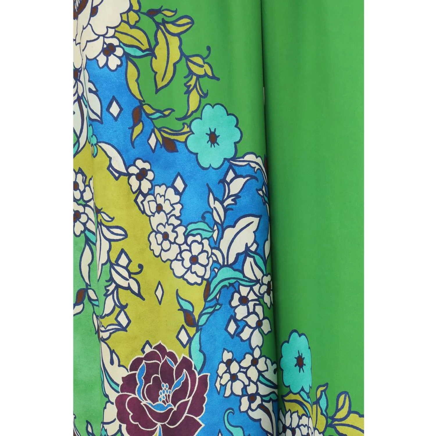 Multicolor Silk Casual Pants