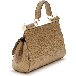 Beige Calf Leather Bos Taurus Handbag