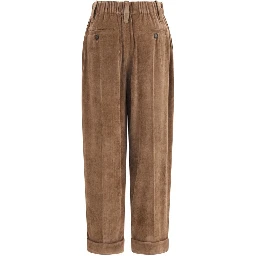 Brown Viscose Casual Pants