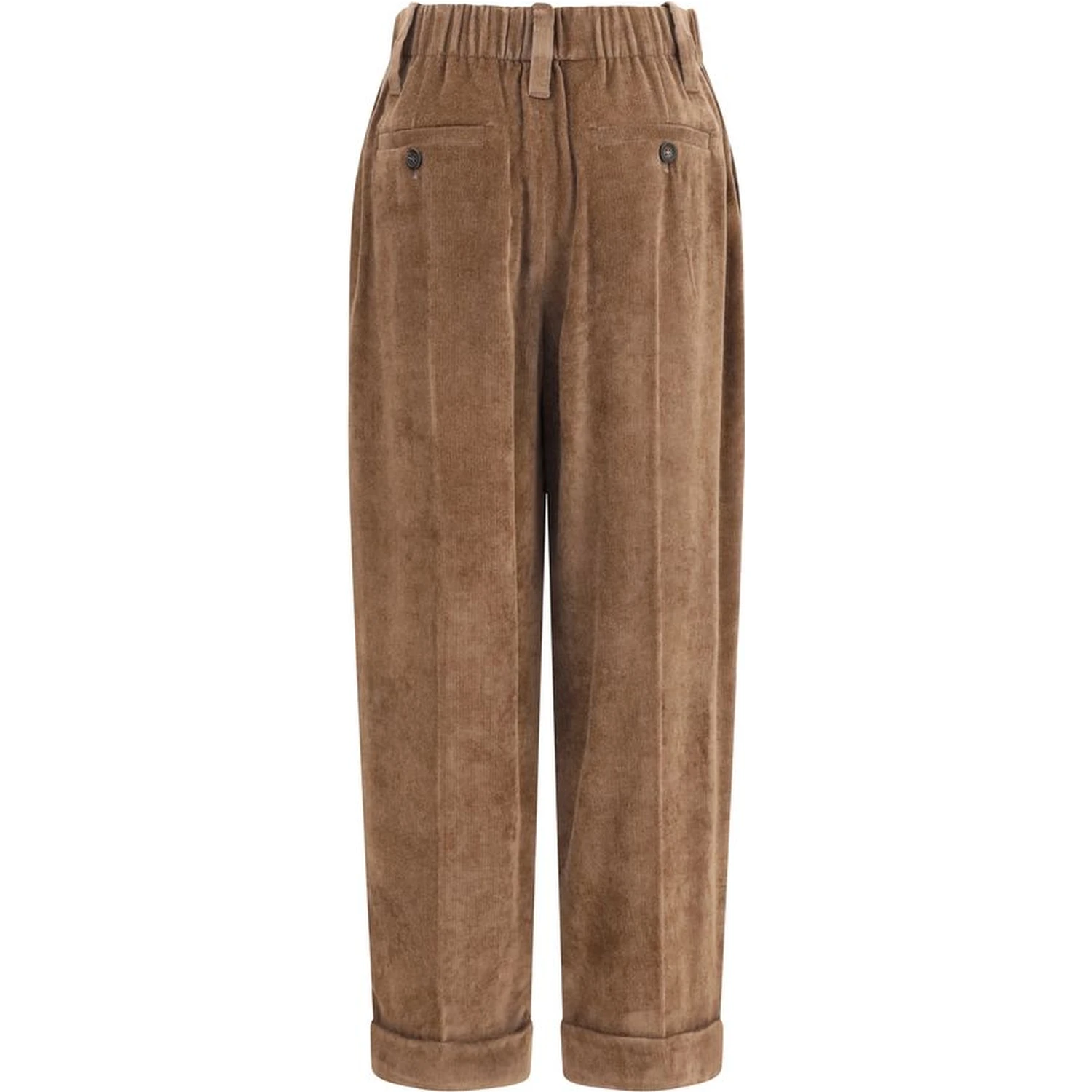 Brown Viscose Casual Pants