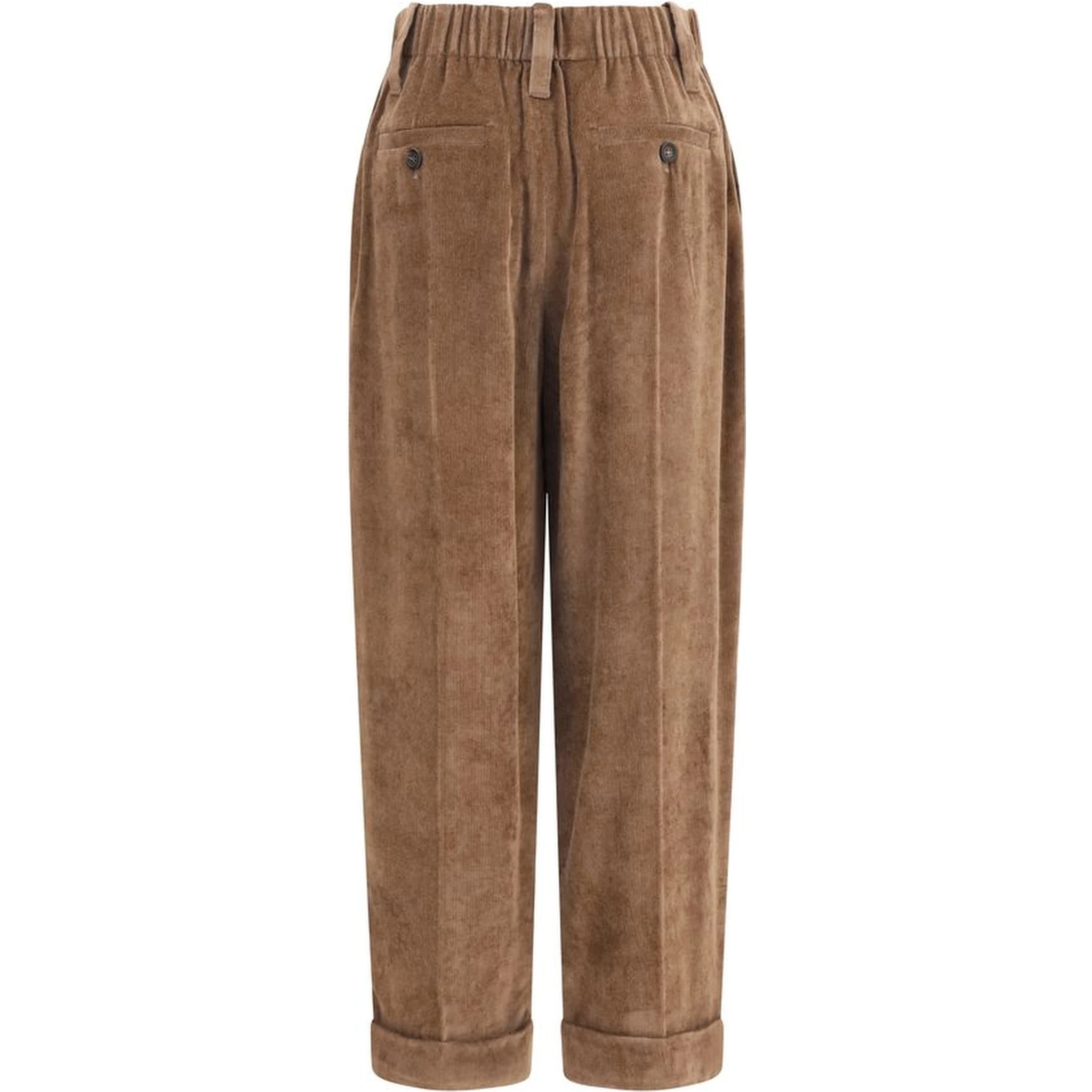 Brown Viscose Casual Pants