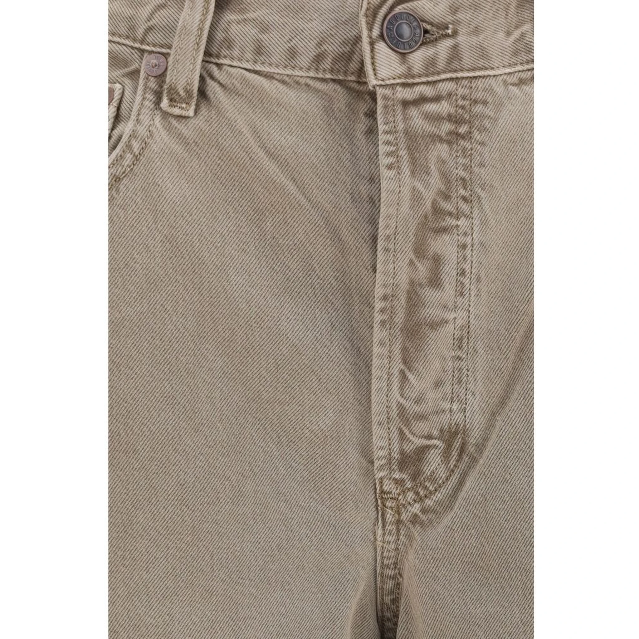 Brown Cotton Casual Pants