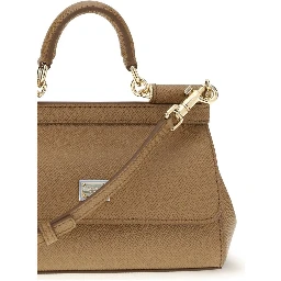 Beige Calf Leather Bos Taurus Handbag