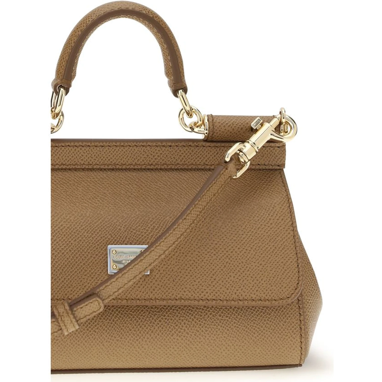 Beige Calf Leather Bos Taurus Handbag