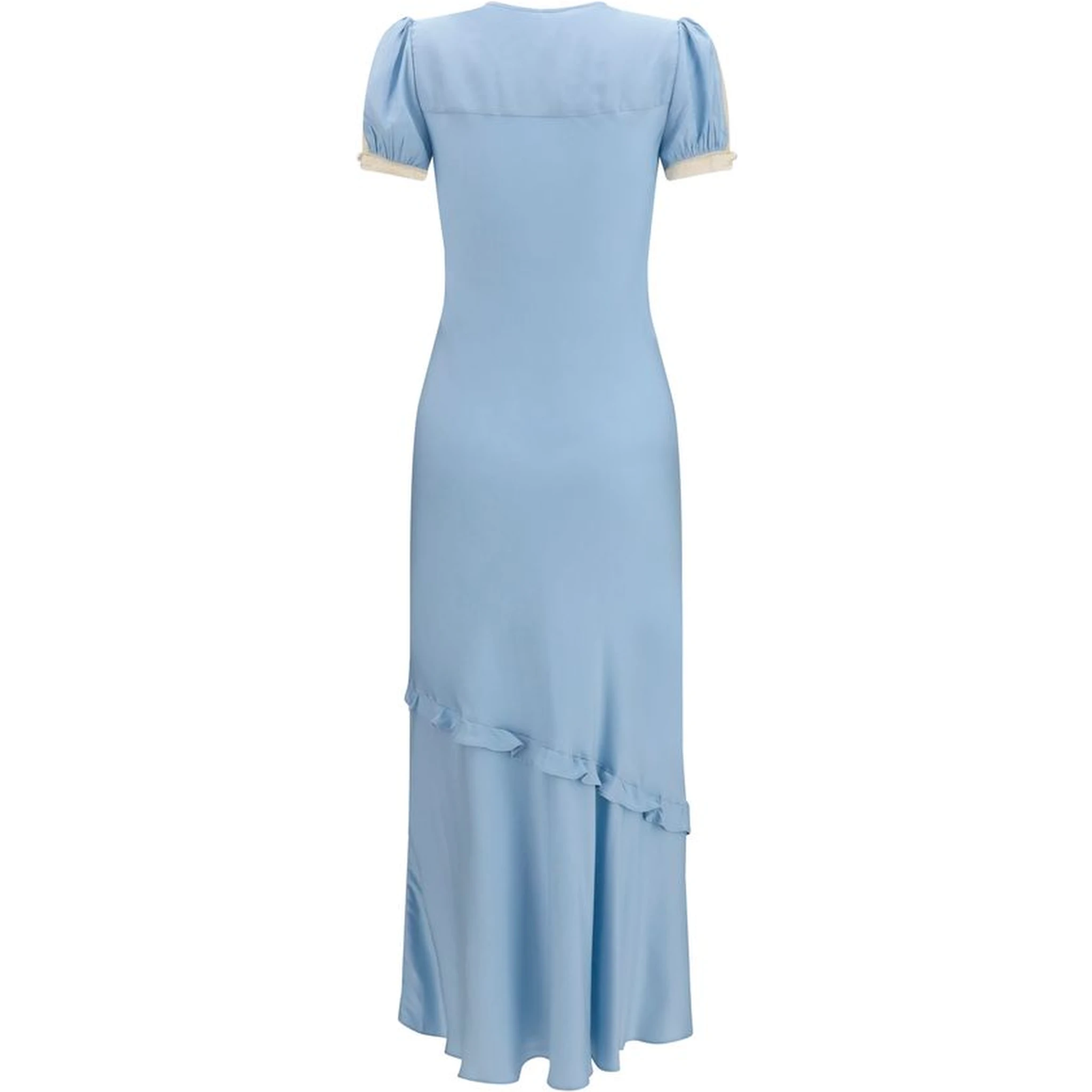 Blue Viscose Casual Dress