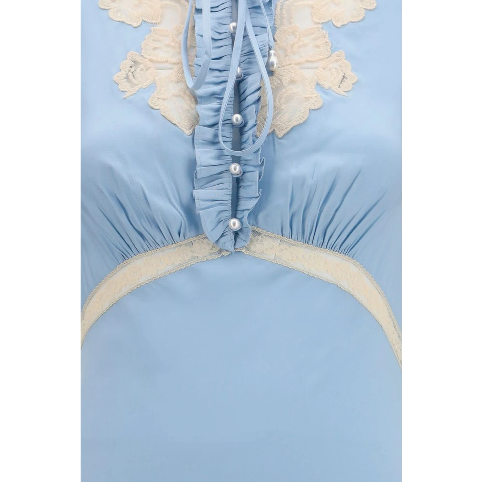 Blue Viscose Casual Dress