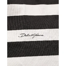 Black White Stripes Cotton Sleeveless T-shirt
