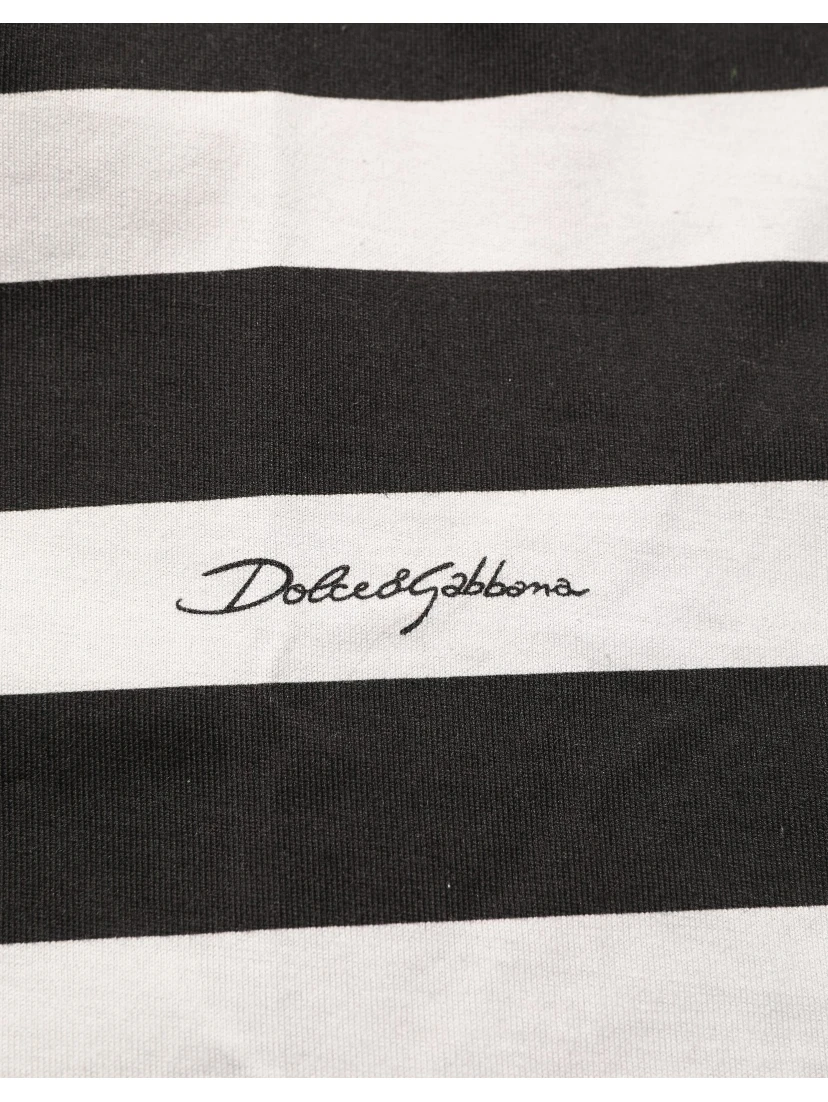 Black White Stripes Cotton Sleeveless T-shirt