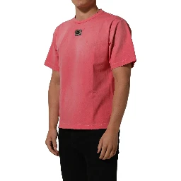 Pink Re-Edition Distressed Crew Neck T-shirt