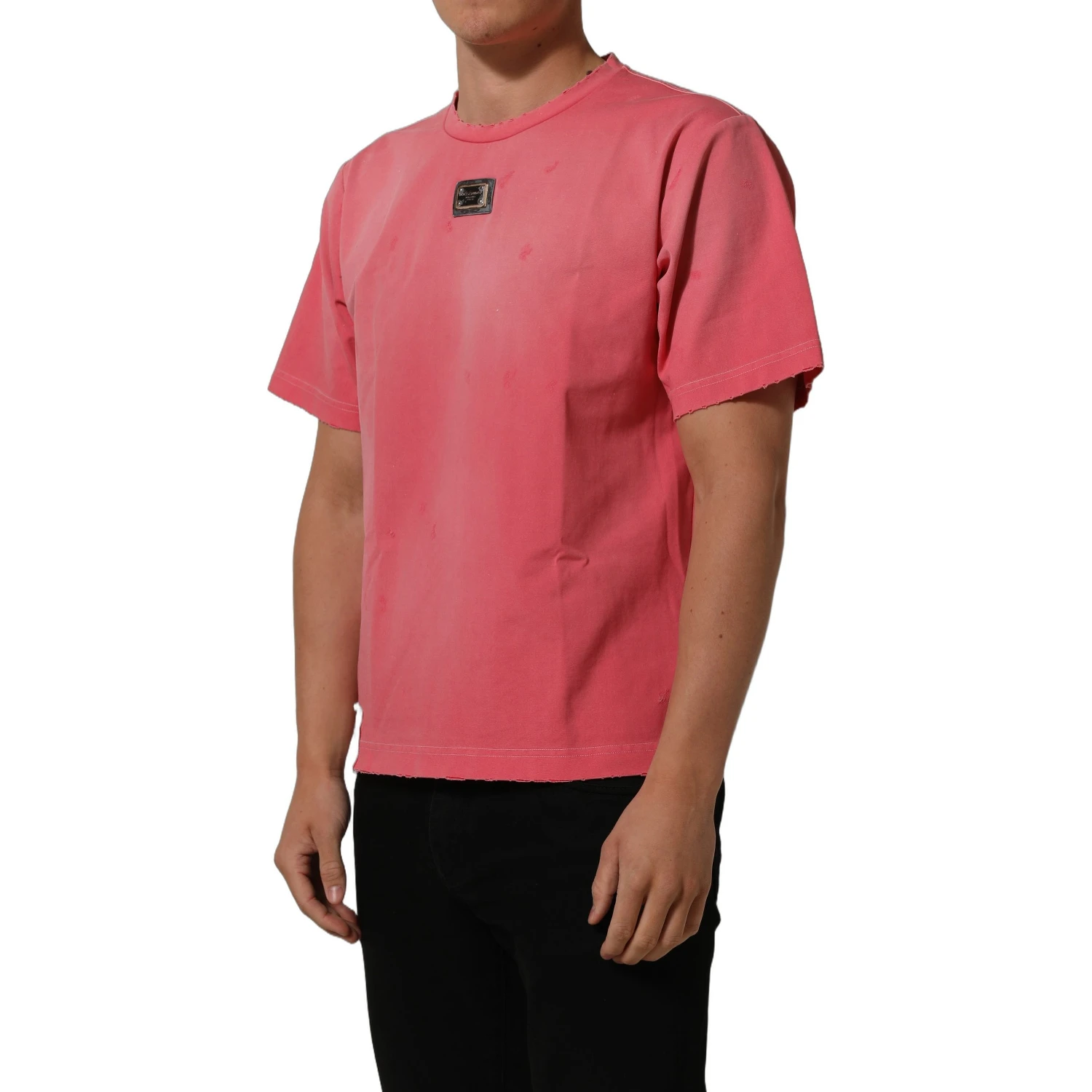 Pink Re-Edition Distressed Crew Neck T-shirt