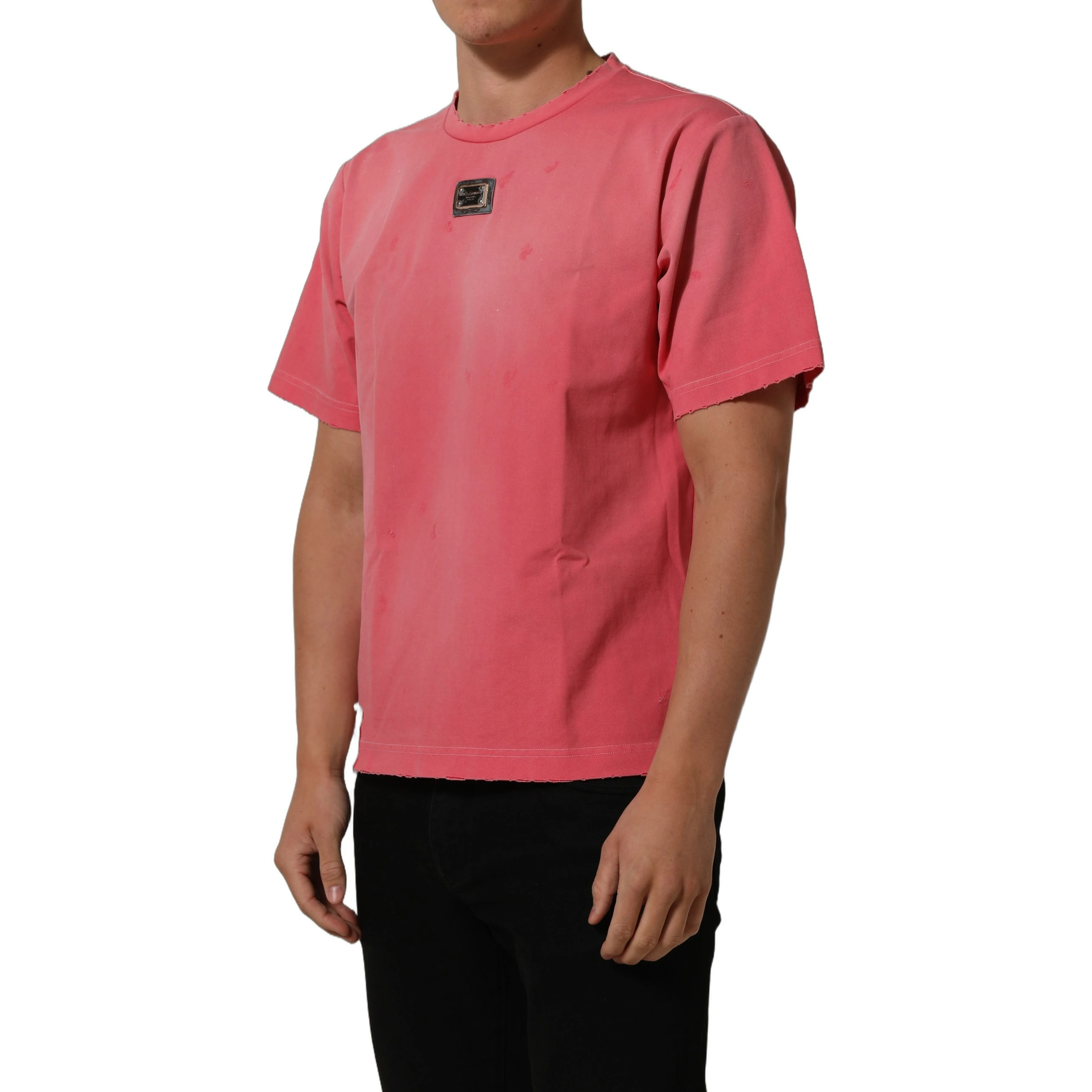 Pink Re-Edition Distressed Crew Neck T-shirt